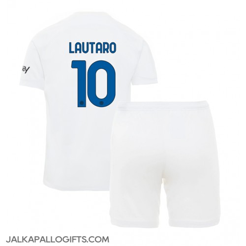 Inter Milan Lautaro Martinez #10 Vieras Peliasu Lasten 2023-24 Lyhythihainen (+ Lyhyet housut)